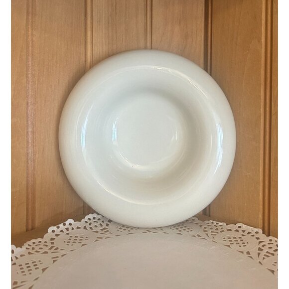 Vintage Haeger 5136 White Ceramic Rolled Edge Bowl Console Ceramic Dish - Picture 1 of 4